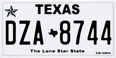 TX license plate DZA8744