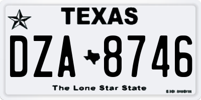 TX license plate DZA8746