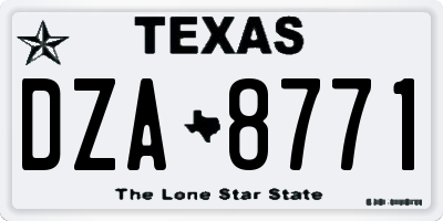 TX license plate DZA8771