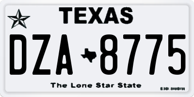 TX license plate DZA8775