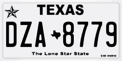 TX license plate DZA8779
