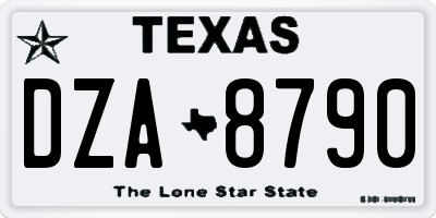 TX license plate DZA8790