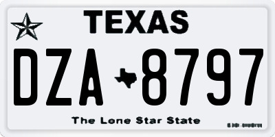 TX license plate DZA8797