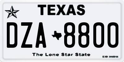 TX license plate DZA8800