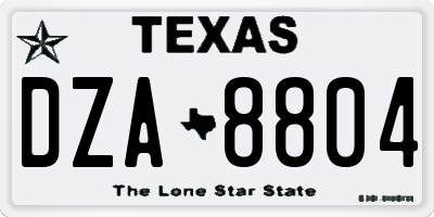 TX license plate DZA8804