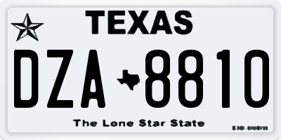 TX license plate DZA8810