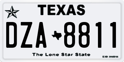 TX license plate DZA8811