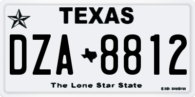 TX license plate DZA8812