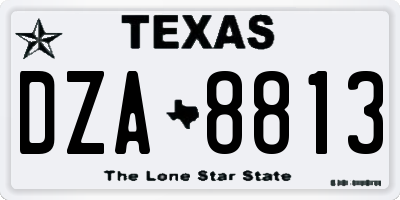 TX license plate DZA8813