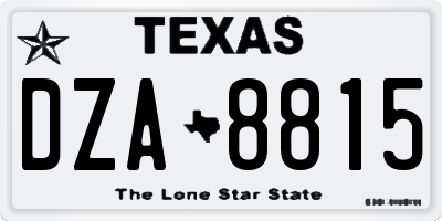 TX license plate DZA8815