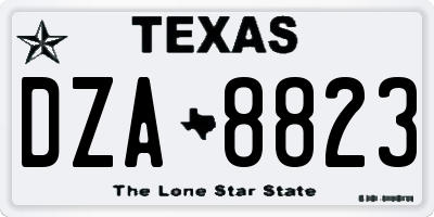 TX license plate DZA8823