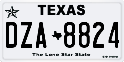 TX license plate DZA8824