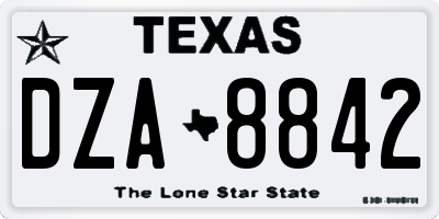 TX license plate DZA8842