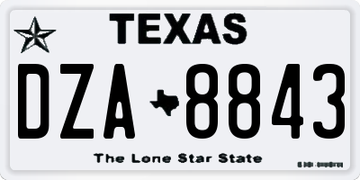 TX license plate DZA8843