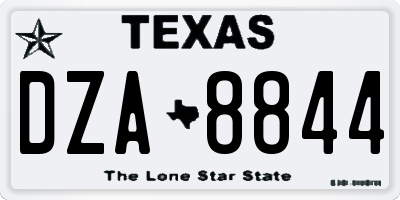 TX license plate DZA8844