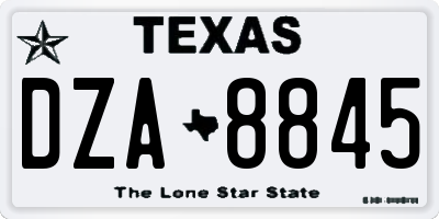 TX license plate DZA8845