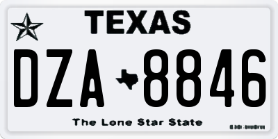 TX license plate DZA8846