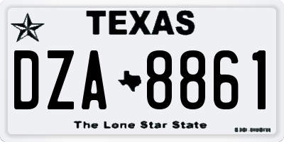 TX license plate DZA8861