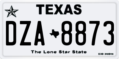 TX license plate DZA8873