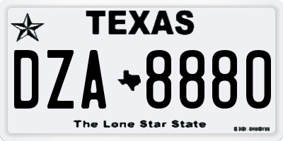 TX license plate DZA8880