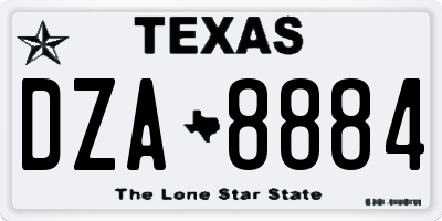 TX license plate DZA8884