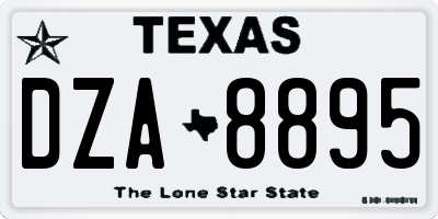 TX license plate DZA8895