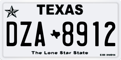 TX license plate DZA8912