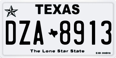 TX license plate DZA8913