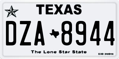 TX license plate DZA8944