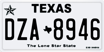 TX license plate DZA8946