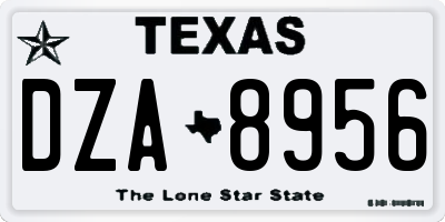 TX license plate DZA8956