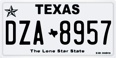 TX license plate DZA8957