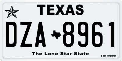 TX license plate DZA8961