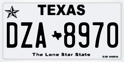 TX license plate DZA8970
