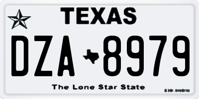 TX license plate DZA8979