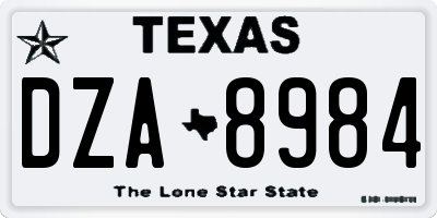 TX license plate DZA8984