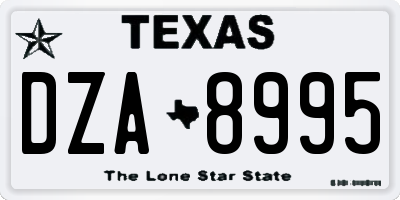 TX license plate DZA8995