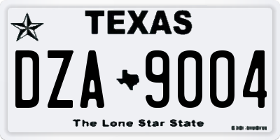 TX license plate DZA9004