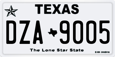 TX license plate DZA9005