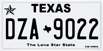 TX license plate DZA9022