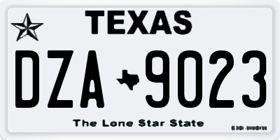 TX license plate DZA9023