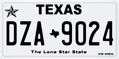TX license plate DZA9024