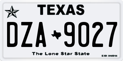 TX license plate DZA9027