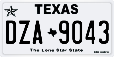 TX license plate DZA9043