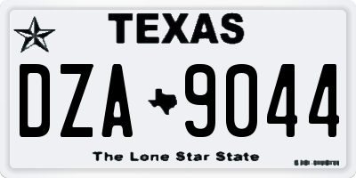 TX license plate DZA9044