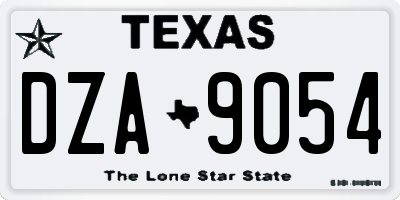 TX license plate DZA9054