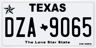 TX license plate DZA9065