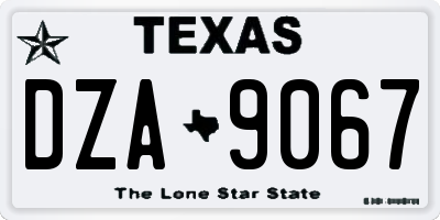 TX license plate DZA9067