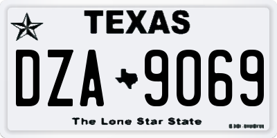 TX license plate DZA9069