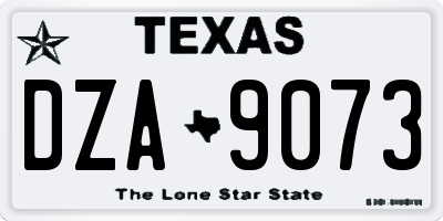 TX license plate DZA9073